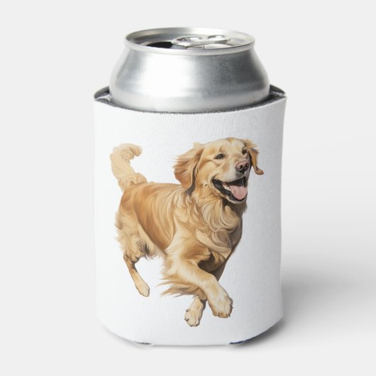 Exuberant Golden Retriever Playtime - Dynamische H Blikjeskoeler (Blikje Voorkant)