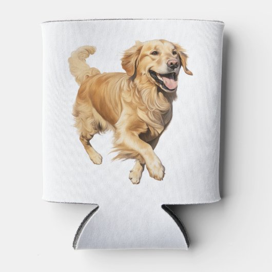 Exuberant Golden Retriever Playtime - Dynamische H Blikjeskoeler (Voorkant)