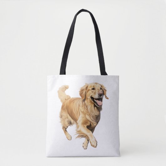 Exuberant Golden Retriever Playtime - Dynamische H Tote Bag (Voorkant)