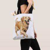 Exuberant Golden Retriever Playtime - Dynamische H Tote Bag (Dichtbij)