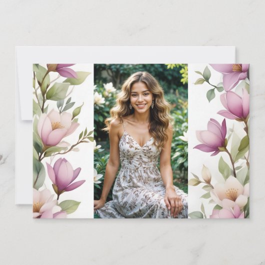 Exuberant Lovely Spring Magnolia Frame Garlands  Kaart (Voorkant)