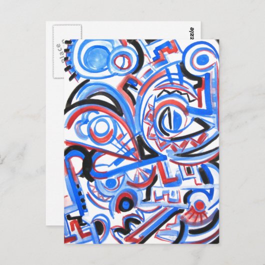 Exuberant Singing - Abstract KunstBriefkaart Briefkaart (Voorkant / Achterkant)