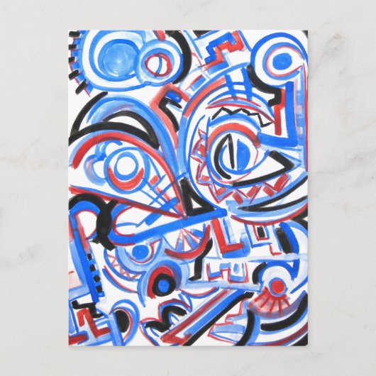 Exuberant Singing - Abstract KunstBriefkaart Briefkaart (Voorkant)