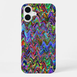 Exuberant Zigzag Artist Colors iPhone 16 Plus Hoesje