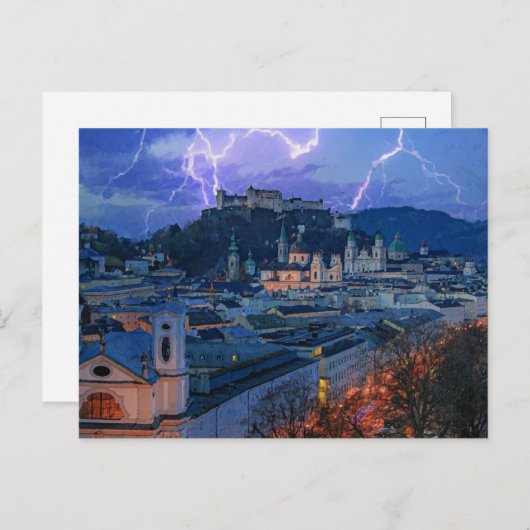 Exultant Intrance - Night Lightning Scenery  Briefkaart (Voorkant / Achterkant)