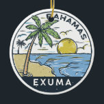Exuma Bahamas  Keramisch Ornament<br><div class="desc">Exuma-vectorkunstontwerp. De grootste van de kooien is Great Exuma,  die 37 mi lang is en zich bij een kleine brug aansloten bij een ander eiland,  Little Exuma.</div>