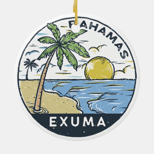 Exuma Bahamas Keramisch Ornament (Achterkant)