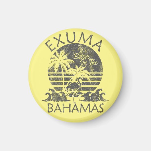 Exuma Bahamas Magnet Vakantie Cruise Retro Beach (Voorkant)