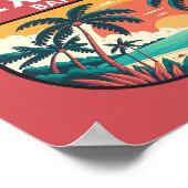 Exuma Bahamas Retro Emblem Poster (Hoek)