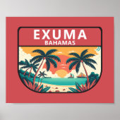 Exuma Bahamas Retro Emblem Poster (Voorkant)