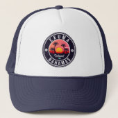 Exuma Bahamas Retro Sunset  Souvenirs Trucker Pet (Voorkant)