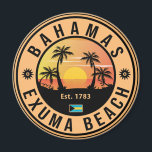 Exuma Bahamas Retro Sunset Vintage Souvenirs Magneet<br><div class="desc">Exuma Bahamas - Beach Vintage Souvenirs.
This retro Exuma of the Bahamas Vintage design makes a great Christmas or Birthday gift for fans of Little San Salvador Island. The retro summer vibe design is a perfect gift for travel lovers and tropical destination fans.</div>