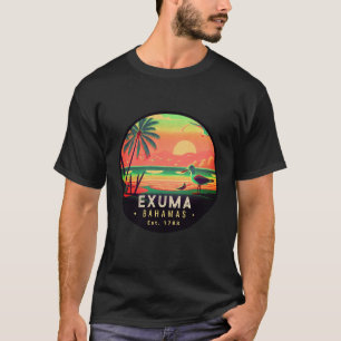 Exuma Bahamas Retro Sunset Zeemeeuw Souvenir jaren T-shirt