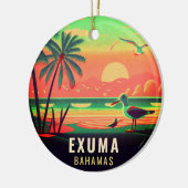 Exuma Bahamas Retro Zonsondergang Reizen Souvenir  Keramisch Ornament (Links)
