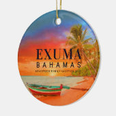Exuma Bahamas Retro Zonsondergang Reizen Souvenir  Keramisch Ornament (Links)