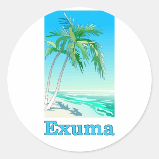 Exuma, Bahama's Ronde Sticker (Voorkant)