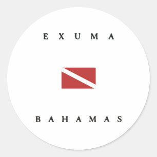 Exuma Bahamas Scuba Dive Vlag Ronde Sticker