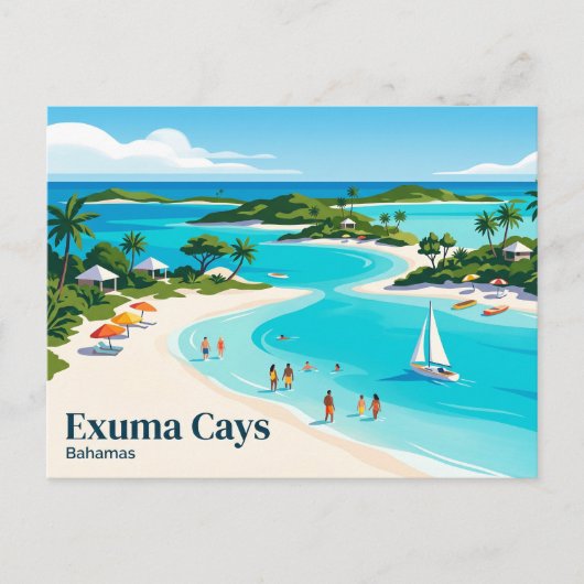 Exuma Cays Bahama's Briefkaart (Voorkant)