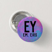 Ey Em Eirs Pronouns Ronde Button 3,2 Cm (Voorkant /achterkant)