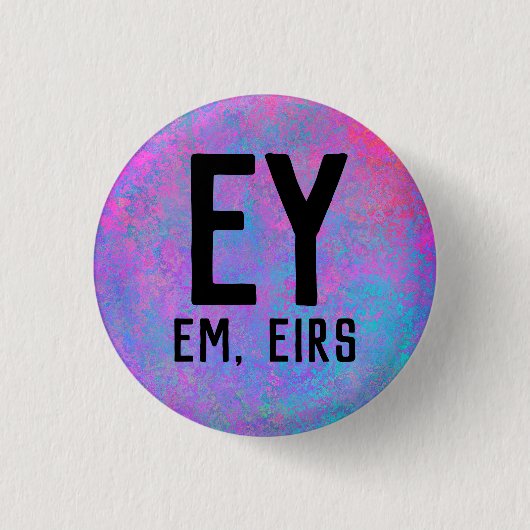 Ey Em Eirs Pronouns Ronde Button 3,2 Cm (Voorkant)