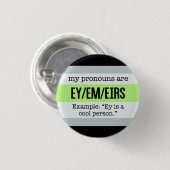 Ey/Em Pronouns - Agender Flag Ronde Button 3,2 Cm (Voorkant /achterkant)