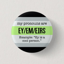 Ey/Em Pronouns - Agender Flag Ronde Button 3,2 Cm