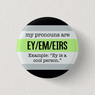 Ey/Em Pronouns - Agender Flag Ronde Button 3,2 Cm