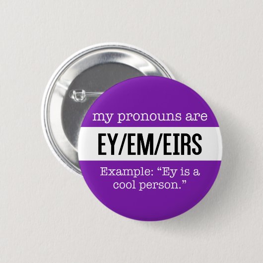 Ey/Em Pronouns - Gendercreatieve vlag Ronde Button 5,7 Cm (Voorkant /achterkant)