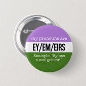Ey/Em Pronouns - Genderqueer Flag Ronde Button 5,7 Cm (Voorkant /achterkant)