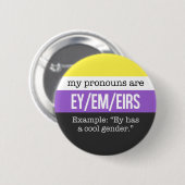 Ey/Em Pronouns - Nonbinary vlag Ronde Button 5,7 Cm (Voorkant /achterkant)