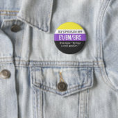 Ey/Em Pronouns - Nonbinary vlag Ronde Button 5,7 Cm (In situ)
