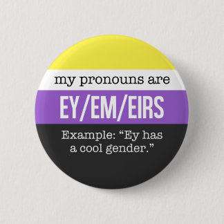 Ey/Em Pronouns - Nonbinary vlag Ronde Button 5,7 Cm