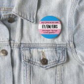 Ey/Em Pronouns - Transgender Flag Ronde Button 5,7 Cm (In situ)