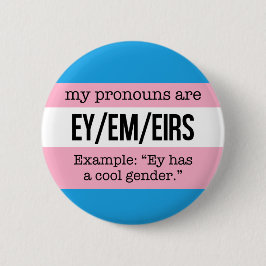 Ey/Em Pronouns - Transgender Flag Ronde Button 5,7 Cm