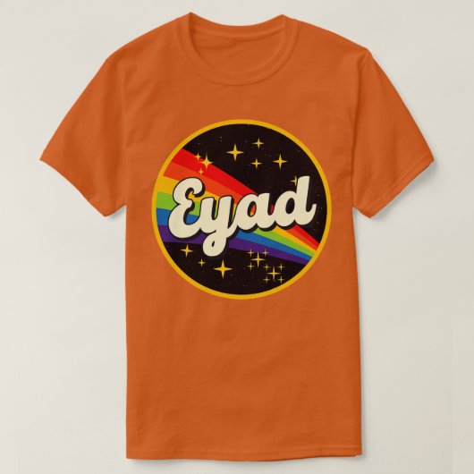 Eyad regenboog in ruimte  stijl t-shirt (Design voorkant)