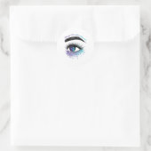 Eye &amp; Blauwgroen Paarse Ribbon Suicide Prevent Ronde Sticker (Tas)