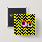 EYE badge : yellow Vierkante Button 5,1 Cm (Voorkant /achterkant)