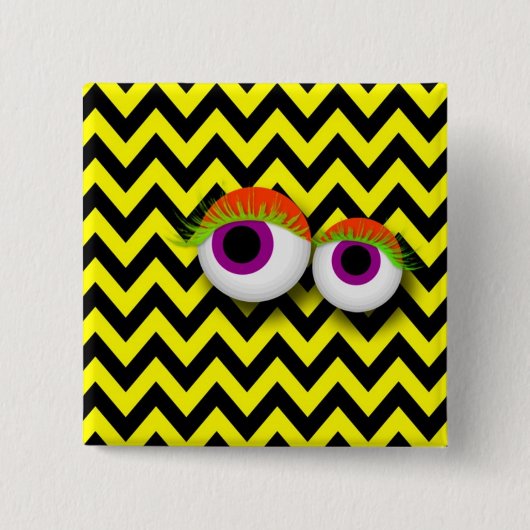 EYE badge : yellow Vierkante Button 5,1 Cm (Voorkant)
