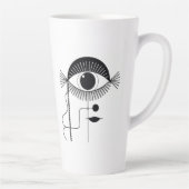 Eye ben blij om je Abstracte gezichtskunst te zien Latte Mok (Rechts)