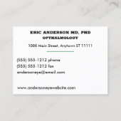 Eye Care Specialist Phoropter Visitekaartje (Achterkant)