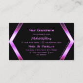 Eye Catcher Black Geometric Pink Paars Shimmer Visitekaartje (Achterkant)