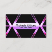 Eye Catcher Black Geometric Pink Paars Shimmer Visitekaartje (Voorkant)