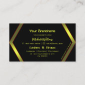 Eye Catcher Black Geometric Yellow Shimmer Modern Visitekaartje (Achterkant)
