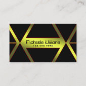 Eye Catcher Black Geometric Yellow Shimmer Modern Visitekaartje (Voorkant)