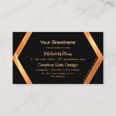 Eye Catcher Shimmery Coral Black Geometric Stijlvo Visitekaartje (Achterkant)