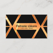 Eye Catcher Shimmery Coral Black Geometric Stijlvo Visitekaartje (Voorkant)