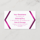 Eye Catcher White Geometric Shimmery Pink Stijlvol Visitekaartje (Achterkant)