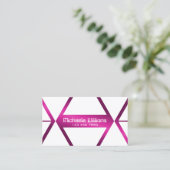 Eye Catcher White Geometric Shimmery Pink Stijlvol Visitekaartje (Staand voorkant)