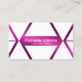 Eye Catcher White Geometric Shimmery Pink Stijlvol Visitekaartje (Voorkant)