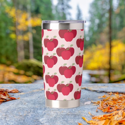 Eye Catching Apple Pattern Insulated Drink Tumbler Geïsoleerde Drinkbeker (Buiten)